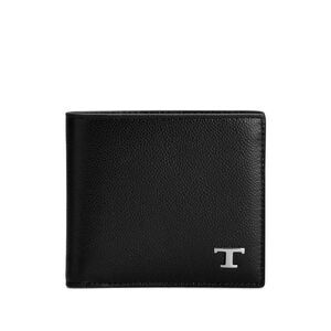 Tod's Men Bi-Fold Leather Wallet With Metal T Timeless Logo